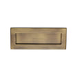 This is an image of a Heritage Brass - Letterplate 10" x 4" Antique Brass Finish, v850-254-101-at that is available to order from T.H Wiggans Ironmongery in Kendal.