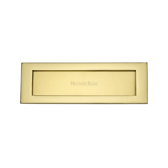 This is an image of a Heritage Brass - Letterplate 12" x 4" Polished Brass Finish, v850-305-pb that is available to order from T.H Wiggans Ironmongery in Kendal.