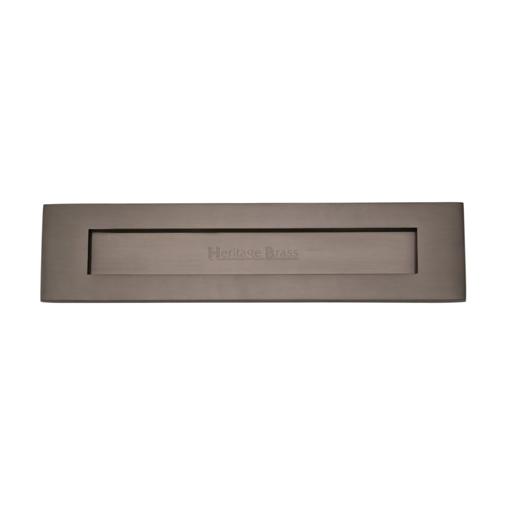 This is an image of a Heritage Brass - Letterplate 13" x 3" Matt Bronze Finish, v850-330-mb that is available to order from T.H Wiggans Ironmongery in Kendal.
