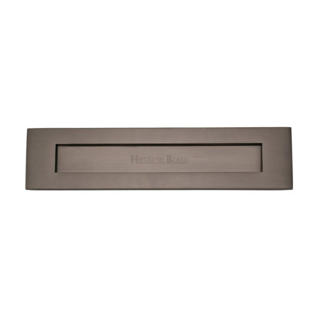 This is an image of a Heritage Brass - Letterplate 13" x 3" Matt Bronze Finish, v850-330-mb that is available to order from T.H Wiggans Ironmongery in Kendal.
