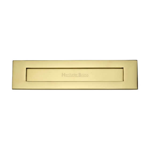 This is an image of a Heritage Brass - Letterplate 13" x 3" Polished Brass Finish, v850-330-pb that is available to order from T.H Wiggans Ironmongery in Kendal.