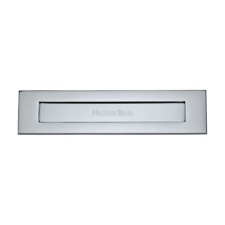 This is an image of a Heritage Brass - Letterplate 13" x 3" Polished Chrome Finish, v850-330-pc that is available to order from T.H Wiggans Ironmongery in Kendal.