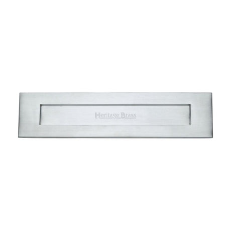 This is an image of a Heritage Brass - Letterplate 13" x 3" Satin Chrome Finish, v850-330-sc that is available to order from T.H Wiggans Ironmongery in Kendal.