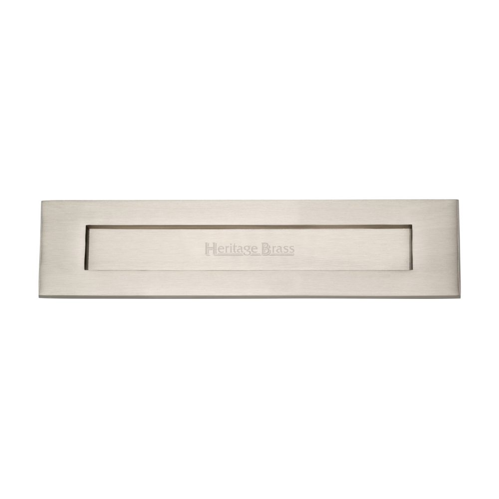 This is an image of a Heritage Brass - Letterplate 13" x 3" Satin Nickel Finish, v850-330-sn that is available to order from T.H Wiggans Ironmongery in Kendal.