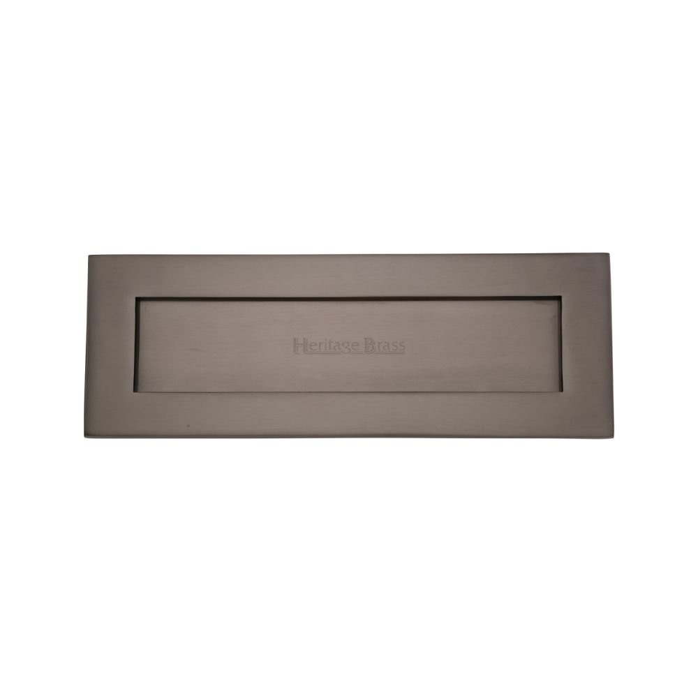 This is an image of a Heritage Brass - Letterplate 14" x 4 1/2" Matt Bronze Finish, v850-356-mb that is available to order from T.H Wiggans Ironmongery in Kendal.