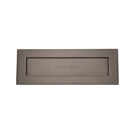 This is an image of a Heritage Brass - Letterplate 14" x 4 1/2" Matt Bronze Finish, v850-356-mb that is available to order from T.H Wiggans Ironmongery in Kendal.