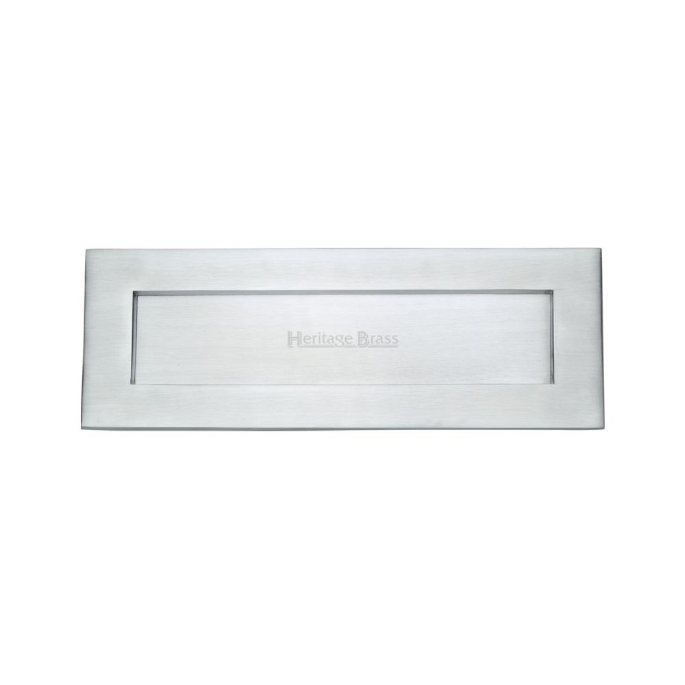 This is an image of a Heritage Brass - Letterplate 14" x 4 1/2" Satin Chrome Finish, v850-356-sc that is available to order from T.H Wiggans Ironmongery in Kendal.