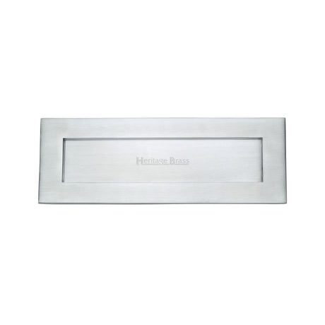 This is an image of a Heritage Brass - Letterplate 14" x 4 1/2" Satin Chrome Finish, v850-356-sc that is available to order from T.H Wiggans Ironmongery in Kendal.