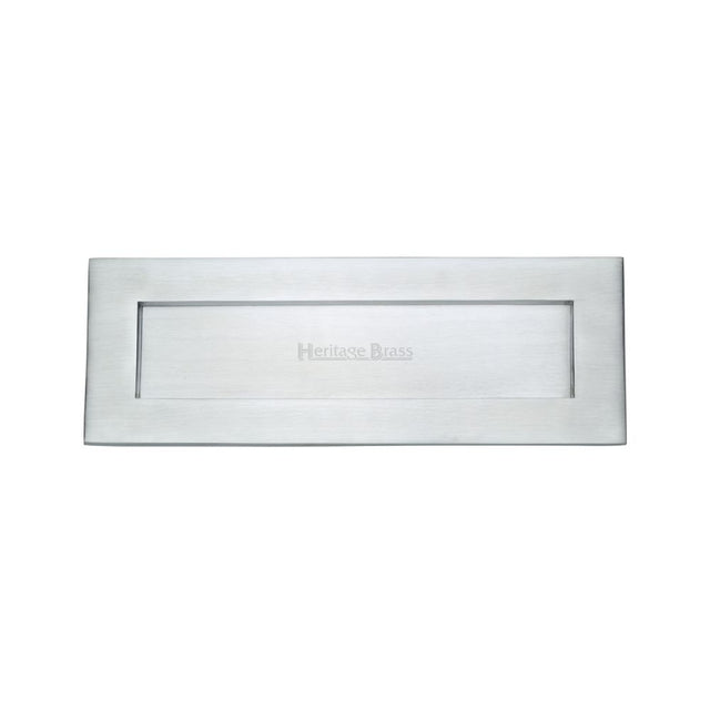 This is an image of a Heritage Brass - Letterplate 14" x 4 1/2" Satin Chrome Finish, v850-356-sc that is available to order from T.H Wiggans Ironmongery in Kendal.
