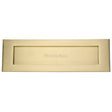 This is an image of a Heritage Brass - Letterplate 16" x 5" Satin Brass Finish, v850-406-sb that is available to order from T.H Wiggans Ironmongery in Kendal.