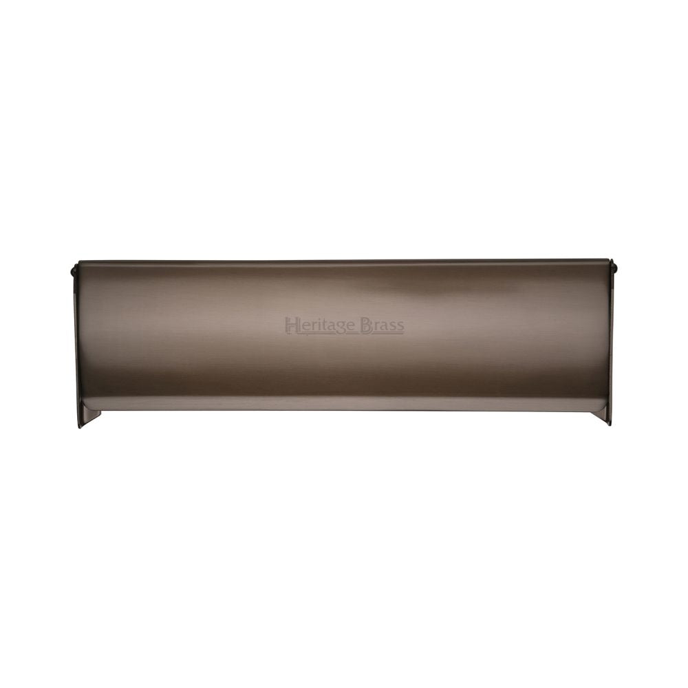 This is an image of a Heritage Brass - Interior Letterflap 11" x 3 3/4"Matt Bronze Finish, v860-280-mb that is available to order from T.H Wiggans Ironmongery in Kendal.