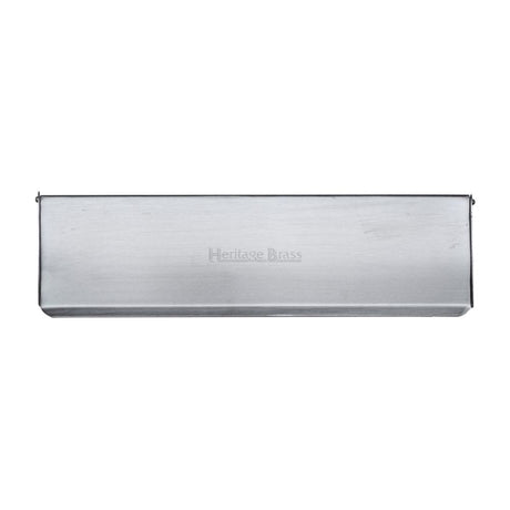 This is an image of a Heritage Brass - Interior Letterflap 11" x 3 3/4"Satin Chrome Finish, v860-280-sc that is available to order from T.H Wiggans Ironmongery in Kendal.