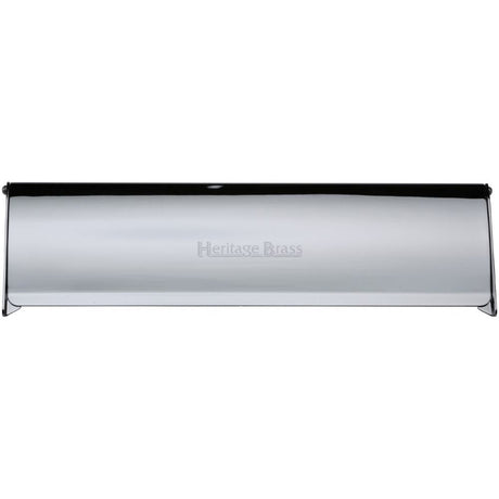 This is an image of a Heritage Brass - Interior Letterflap 11 3/4" x 3 1/2"Polished Chrome Finish, v860-299-pc that is available to order from T.H Wiggans Ironmongery in Kendal.