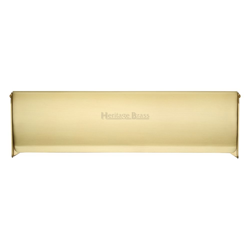 This is an image of a Heritage Brass - Interior Letterflap 11 3/4" x 3 1/2"Satin Brass Finish, v860-299-sb that is available to order from T.H Wiggans Ironmongery in Kendal.