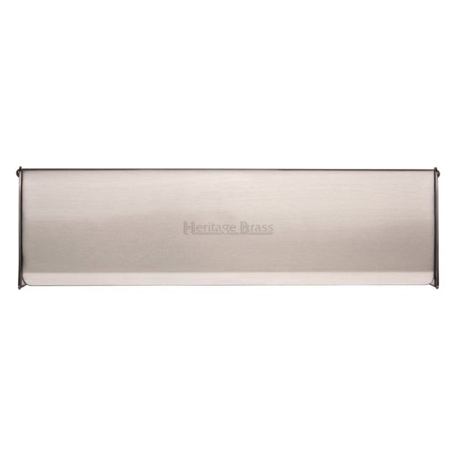 This is an image of a Heritage Brass - Interior Letterflap 11 3/4" x 3 1/2"Satin Nickel Finish, v860-299-sn that is available to order from T.H Wiggans Ironmongery in Kendal.