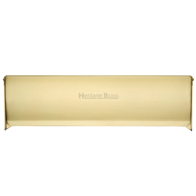 This is an image of a Heritage Brass - Interior Letterflap 15 3/4 x 4 Satin Brass finish, v860-403-sb that is available to order from T.H Wiggans Ironmongery in Kendal.