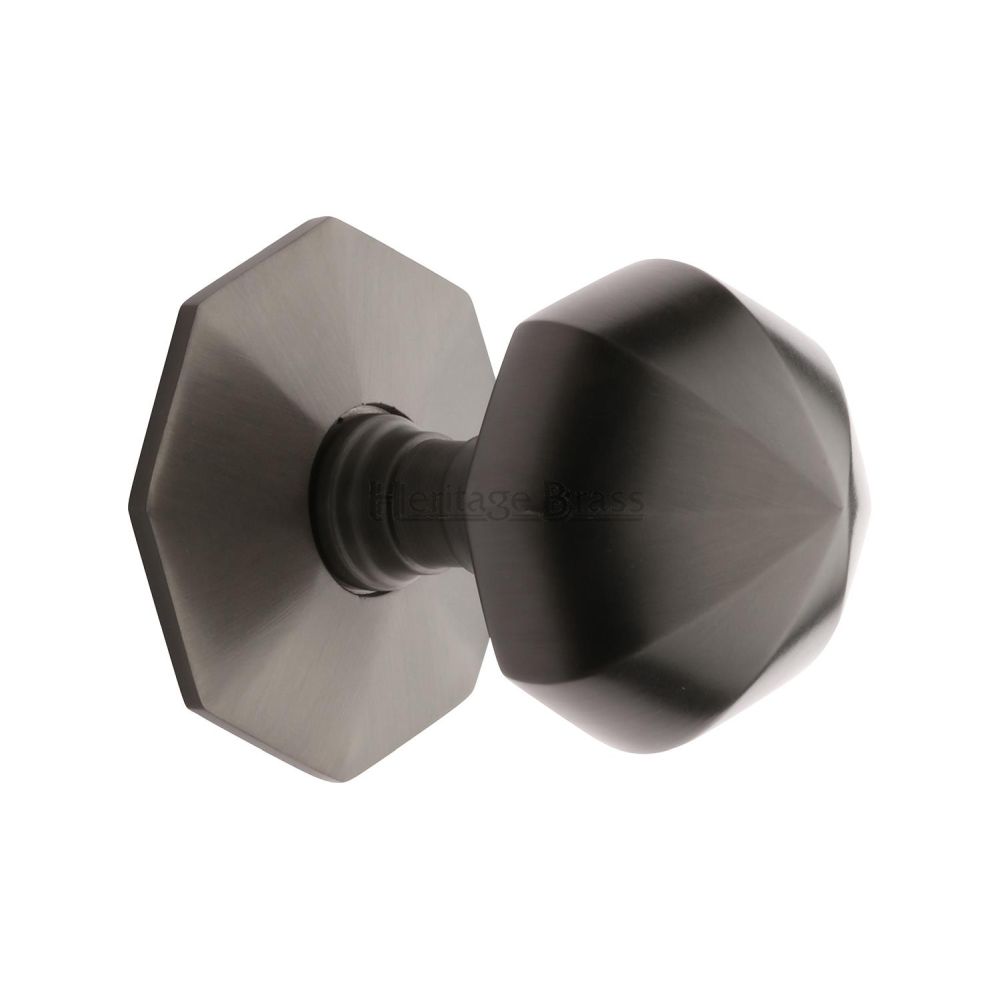 This is an image of a Heritage Brass - Octagon Centre Door Knob 2 1/2" Matt Bronze Finish, v880-mb that is available to order from T.H Wiggans Ironmongery in Kendal.