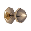 This is an image of a Heritage Brass - Octagon Centre Door Knob 2 1/2" Polished Brass Finish, v880-pb that is available to order from T.H Wiggans Ironmongery in Kendal.