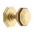 This is an image of a Heritage Brass - Octagon Centre Door Knob 3" Satin Brass Finish, v890-sb that is available to order from T.H Wiggans Ironmongery in Kendal.