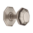 This is an image of a Heritage Brass - Octagon Centre Door Knob 3" Satin Nickel Finish, v890-sn that is available to order from T.H Wiggans Ironmongery in Kendal.