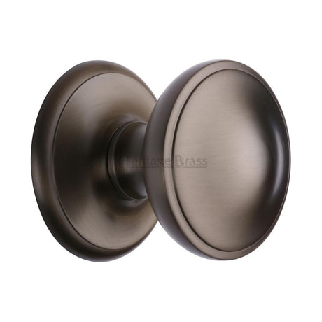 This is an image of a Heritage Brass - Round Centre Door Knob 3" Matt Bronze Finish, v900-mb that is available to order from T.H Wiggans Ironmongery in Kendal.