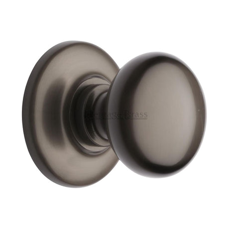 This is an image of a Heritage Brass - Centre Door Knob Round Design 3" Matt Bronze Finish, v901-mb that is available to order from T.H Wiggans Ironmongery in Kendal.