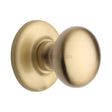 This is an image of a Heritage Brass - Centre Door Knob Round Design 3" Satin Brass Finish, v901-sb that is available to order from T.H Wiggans Ironmongery in Kendal.