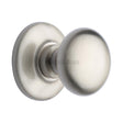 This is an image of a Heritage Brass - Centre Door Knob Round Design 3" Satin Nickel Finish, v901-sn that is available to order from T.H Wiggans Ironmongery in Kendal.