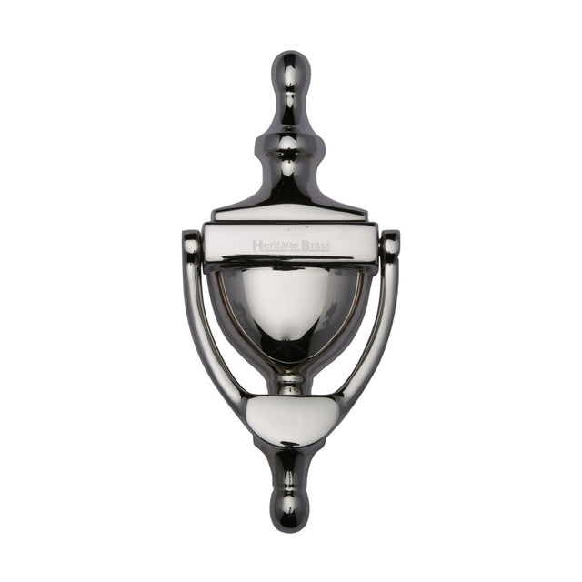 This is an image of a Heritage Brass - Urn Knocker 6" Polished Nickel Finish, v910-152-pnf that is available to order from T.H Wiggans Ironmongery in Kendal.