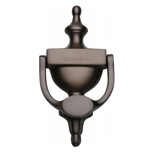 This is an image of a Heritage Brass - Urn Knocker 7 1/4" Matt Bronze Finish, v910-195-mb that is available to order from T.H Wiggans Ironmongery in Kendal.