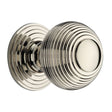 This is an image of a Heritage Brass - Cabinet Knob Reeded Design 38mm Polished Nickel Finish, v973-38-pnf that is available to order from T.H Wiggans Ironmongery in Kendal.