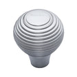 This is an image of a Heritage Brass - Cabinet Knob Reeded Design 32mm Satin Chrome Finish, v974-32-sc that is available to order from T.H Wiggans Ironmongery in Kendal.
