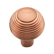 This is an image of a Heritage Brass - Cabinet Knob Reeded Design 32mm Satin Rose Gold finish, v974-32-srg that is available to order from T.H Wiggans Ironmongery in Kendal.