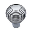 This is an image of a Heritage Brass - Cabinet Knob Reeded Design 38mm Polished Chrome Finish, v974-38-pc that is available to order from T.H Wiggans Ironmongery in Kendal.