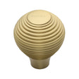 This is an image of a Heritage Brass - Cabinet Knob Reeded Design 38mm Satin Brass Finish, v974-38-sb that is available to order from T.H Wiggans Ironmongery in Kendal.