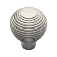 This is an image of a Heritage Brass - Cabinet Knob Reeded Design 38mm Satin Nickel Finish, v974-38-sn that is available to order from T.H Wiggans Ironmongery in Kendal.