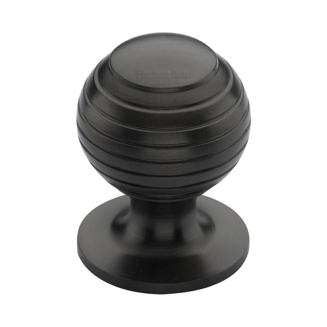 This is an image of a Heritage Brass - Cabinet Knob Beehive Design 32mm Matt Bronze Finish, v976-32-mb that is available to order from T.H Wiggans Ironmongery in Kendal.