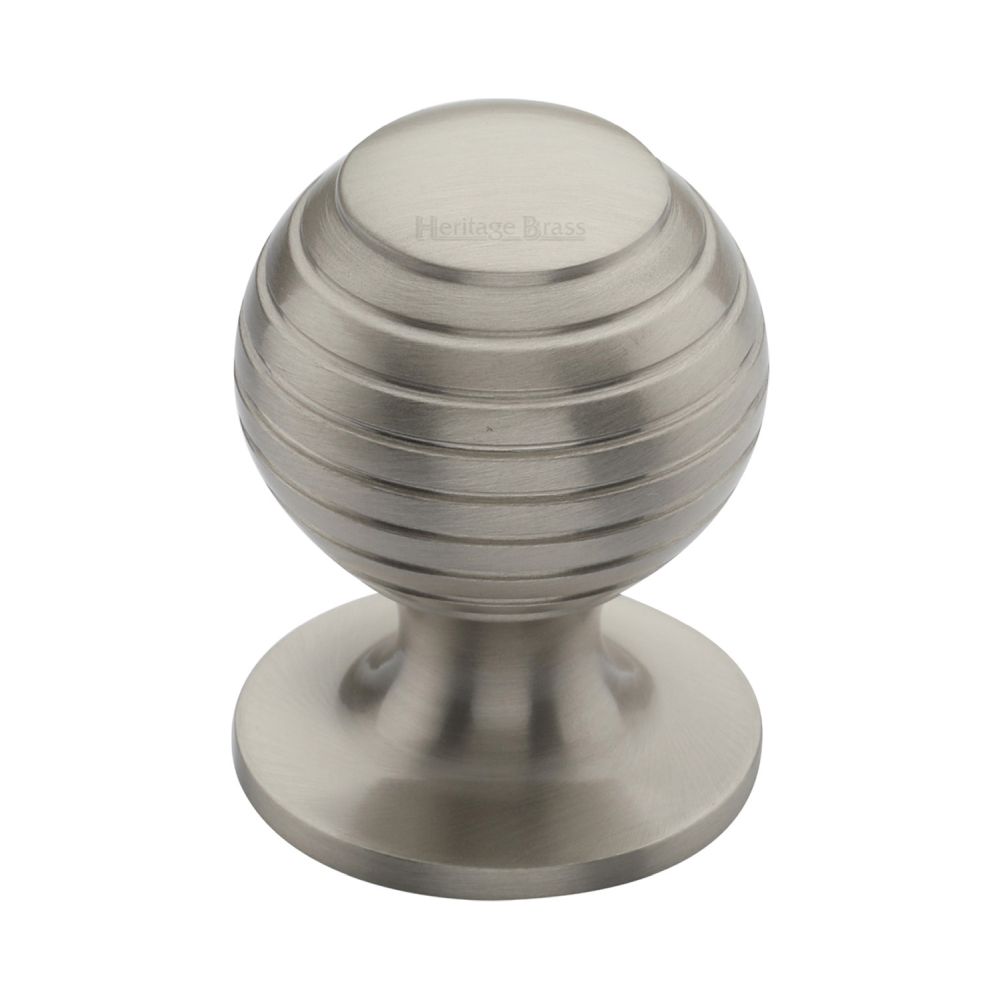 This is an image of a Heritage Brass - Cabinet Knob Beehive Design 32mm Satin Nickel Finish, v976-32-sn that is available to order from T.H Wiggans Ironmongery in Kendal.