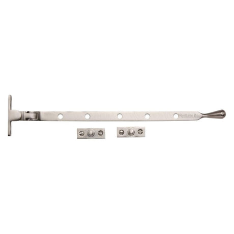 This is an image of a Heritage Brass - Casement Window Stay Ball Design 12" Satin Nickel Finish, v992-12-sn that is available to order from T.H Wiggans Ironmongery in Kendal.