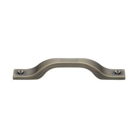 This is an image of a M.Marcus - Bureau Kitchen Cabinet Pull Handle Distressed Brass Finish, vf078-128160-db that is available to order from T.H Wiggans Ironmongery in Kendal.