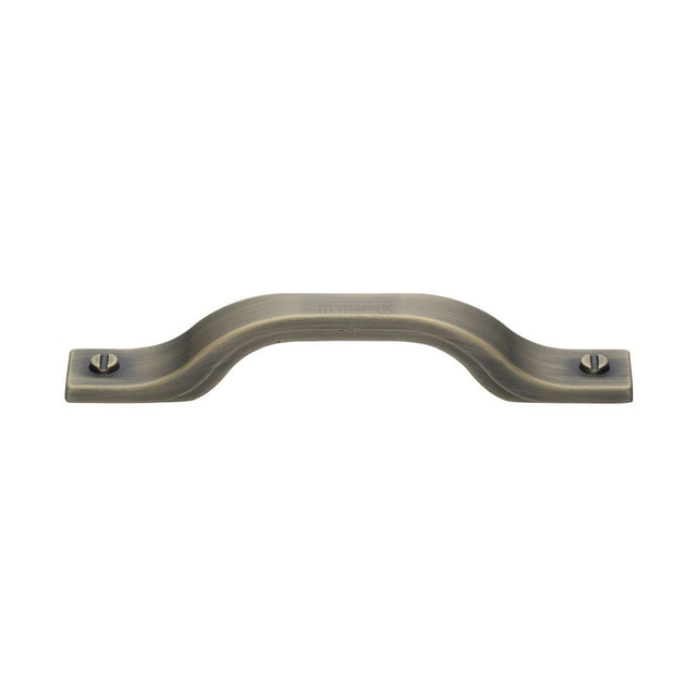 This is an image of a M.Marcus - Bureau Kitchen Cabinet Pull Handle Distressed Brass Finish, vf078-128160-db that is available to order from T.H Wiggans Ironmongery in Kendal.