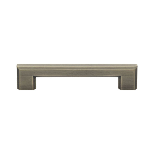 This is an image of a M.Marcus - Binary Kitchen Cabinet Pull Handle Distressed Brass Finish, vf086-128-db that is available to order from T.H Wiggans Ironmongery in Kendal.