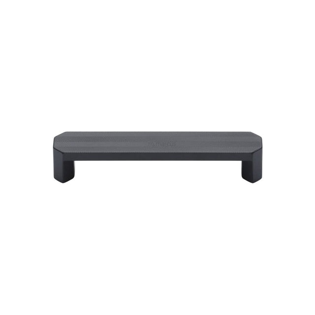 This is an image of a M.Marcus - Canyon Kitchen Cabinet Pull Handle Black Matt Finish, vf088-128-blk that is available to order from T.H Wiggans Ironmongery in Kendal.