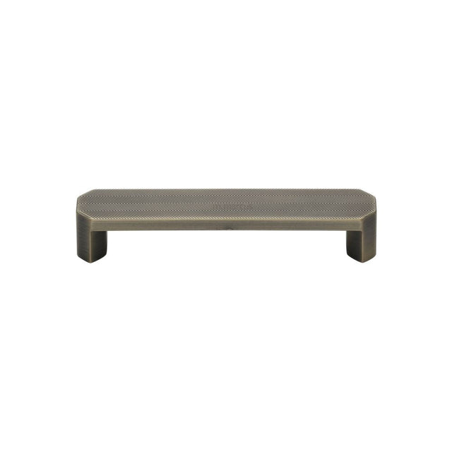 This is an image of a M.Marcus - Canyon Kitchen Cabinet Pull Handle Distressed Brass Finish, vf088-128-db that is available to order from T.H Wiggans Ironmongery in Kendal.