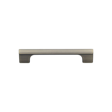 This is an image of a M.Marcus - Vault Pull Handle 128mm Distressed Brass Finish, vf102-128-db that is available to order from T.H Wiggans Ironmongery in Kendal.