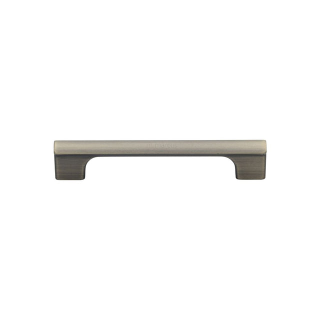 This is an image of a M.Marcus - Vault Pull Handle 128mm Distressed Brass Finish, vf102-128-db that is available to order from T.H Wiggans Ironmongery in Kendal.