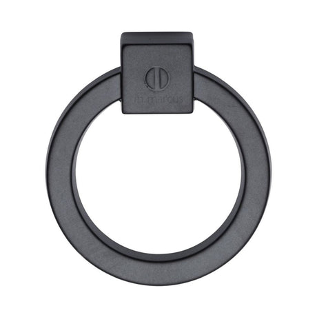 This is an image of a M.Marcus - Ring Cabinet Pull Black Matt Finish, vf163-60-blk that is available to order from T.H Wiggans Ironmongery in Kendal.