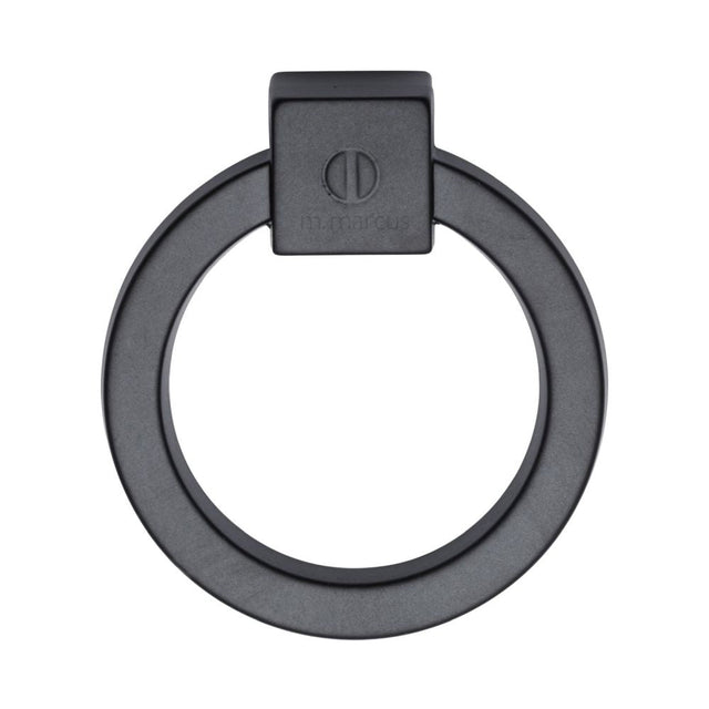 This is an image of a M.Marcus - Ring Cabinet Pull Black Matt Finish, vf163-60-blk that is available to order from T.H Wiggans Ironmongery in Kendal.
