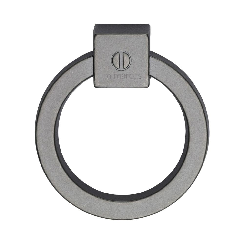 This is an image of a M.Marcus - Ring Cabinet Pull Old Iron Finish, vf163-60-oi that is available to order from T.H Wiggans Ironmongery in Kendal.