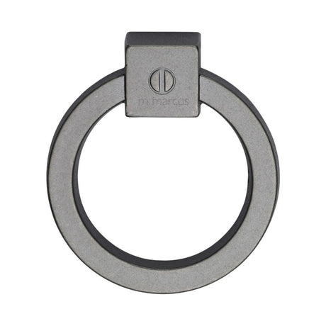 This is an image of a M.Marcus - Ring Cabinet Pull Old Iron Finish, vf163-60-oi that is available to order from T.H Wiggans Ironmongery in Kendal.